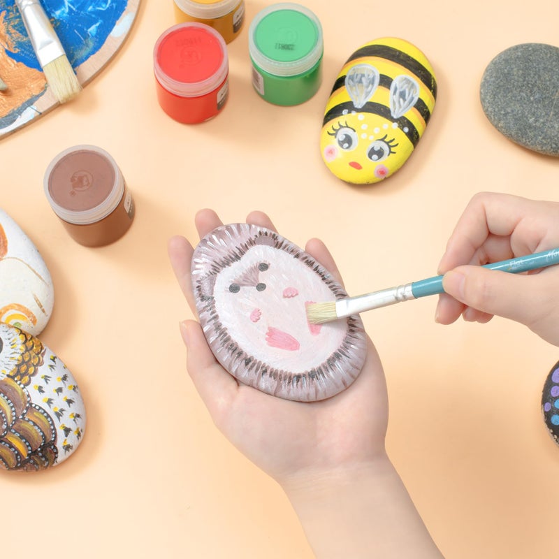 Simetufy 20 PCS River Rocks for Painting, 3.3-4.5'' Large Rocks for Painting, Rock Painting for Kids, Smooth and Flat Rocks Painting Rocks for DIY & Arts - Image 5