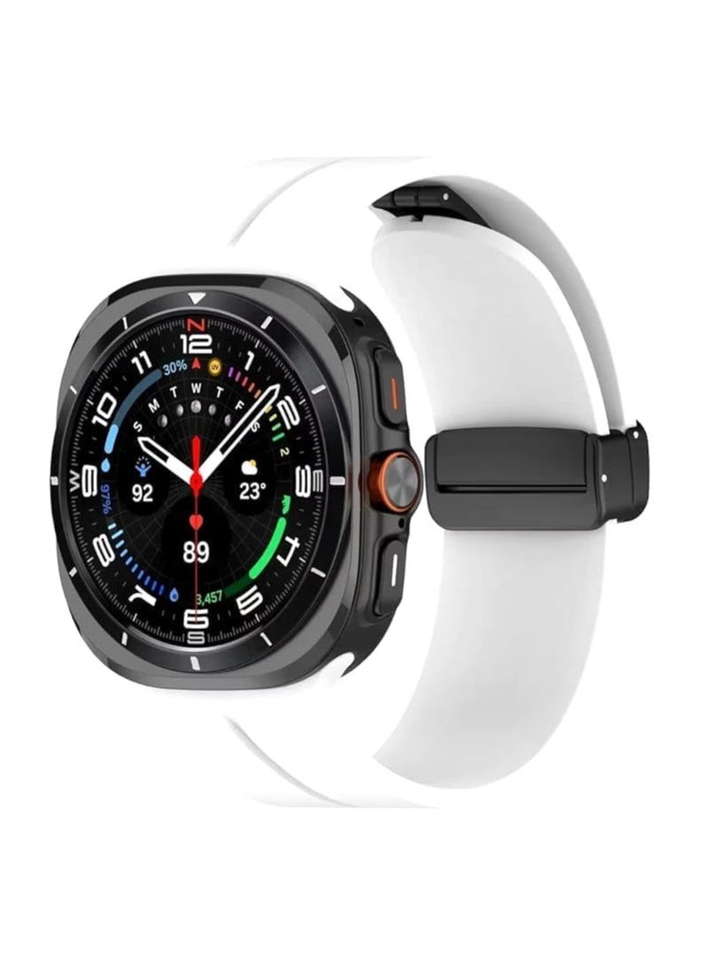 Compatible with Samsung Galaxy Watch Ultra Bands 47mm,Magnetic Silicone Band Compatible with Galaxy Watch 7 Ultra Band 2024 Replacement Strap Men Women - Image 1