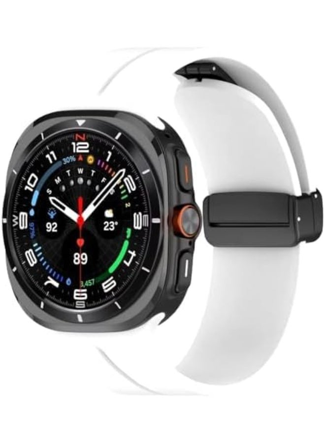 Compatible with Samsung Galaxy Watch Ultra Bands 47mm,Magnetic Silicone Band Compatible with Galaxy Watch 7 Ultra Band 2024 Replacement Strap Men Women - Image 5