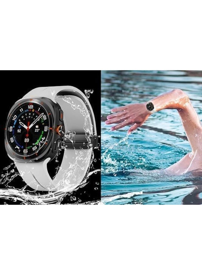 Compatible with Samsung Galaxy Watch Ultra Bands 47mm,Magnetic Silicone Band Compatible with Galaxy Watch 7 Ultra Band 2024 Replacement Strap Men Women - Image 3