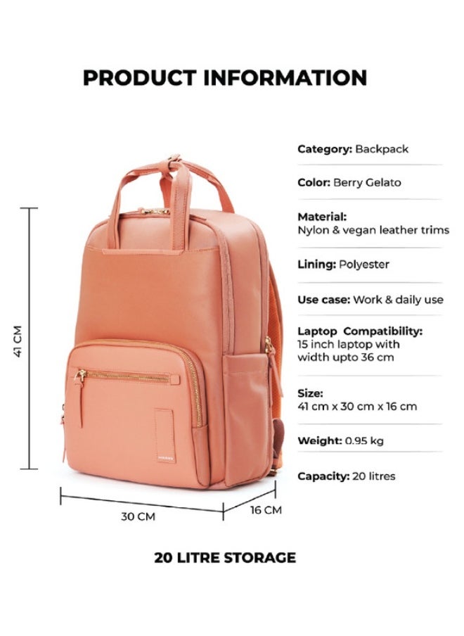 Mokobara MOKOBARA The Sundae Backpack Soft Nylon Water-Resistant 15" Laptop Bag with Luggage Sleeve for Work, Travel, and Daily Use for Women Black  - Image 2