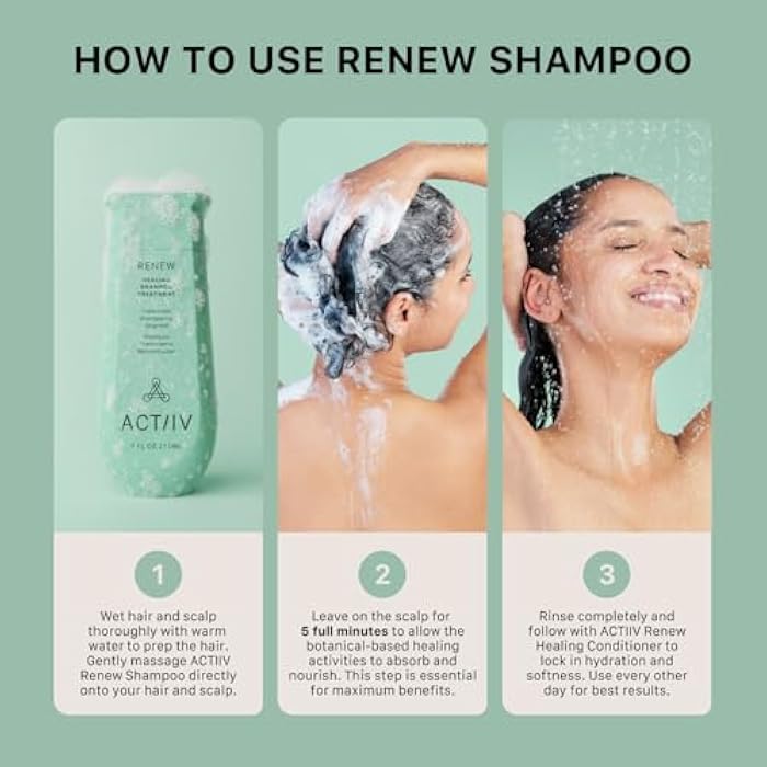 ACTIIV Renew Healing Shampoo Treatment | Improved Hair's Appearance, Promotes Scalp Health, Heals Damaged & Over-Processed Hair, Plant-Based, Color-Safe, Vegan, All Hair Types - Image 4