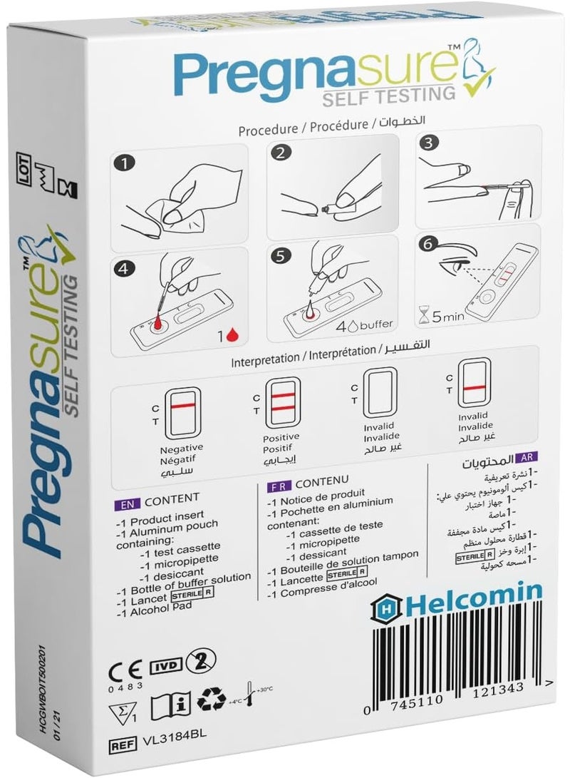 Pregnasure Finger Blood Pregnancy Test – Fast & Accurate Early Pregnancy Detection Kit - Image 2