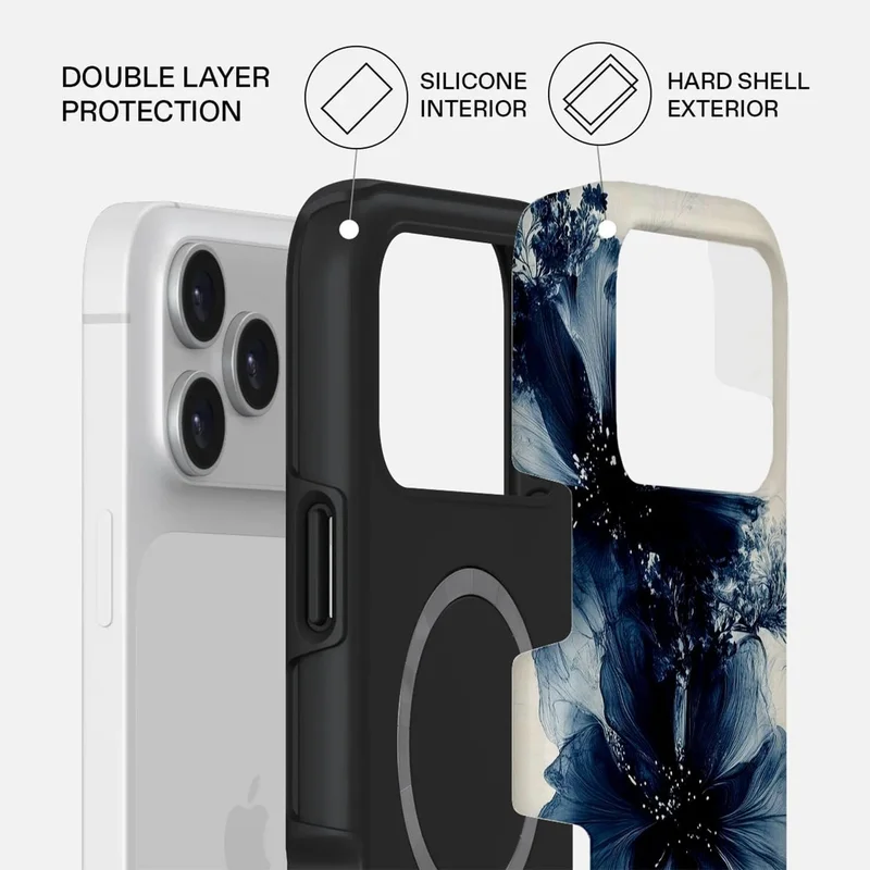 موبكوس جراب Mobcos Velvet Night Premium لهاتف iPhone 17 Pro، متوافق مع غطاء هجين مزدوج الطبقات صلب + حماية سيليكون - غطاء مقاوم للخدوش والصدمات