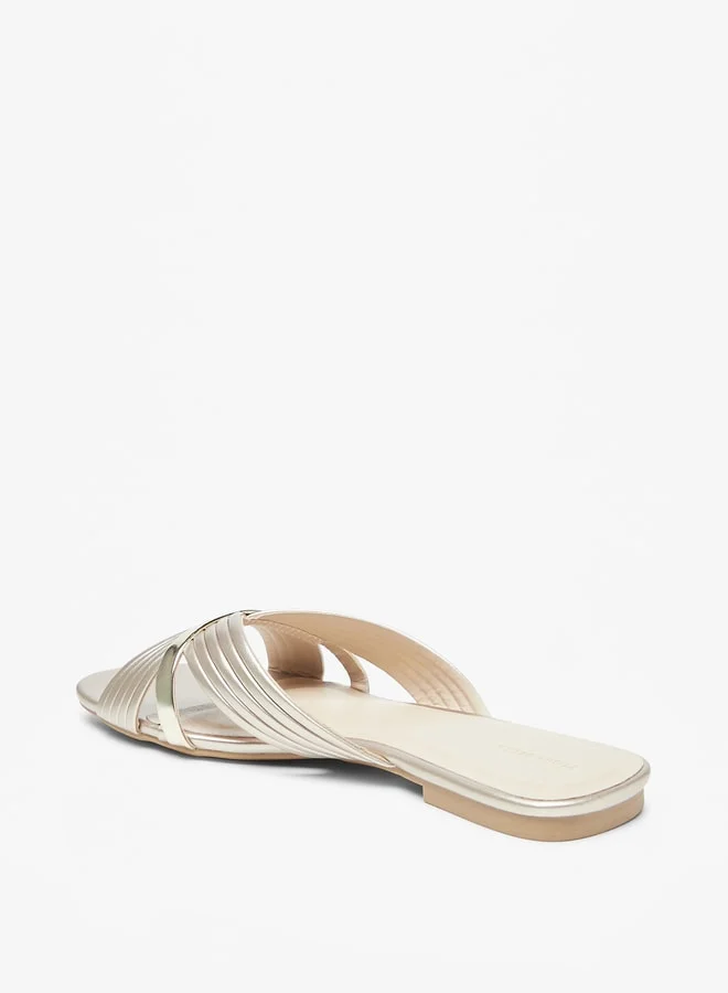 Flora Bella By Shoexpress Women's Textured Slip-On Flat Sandals