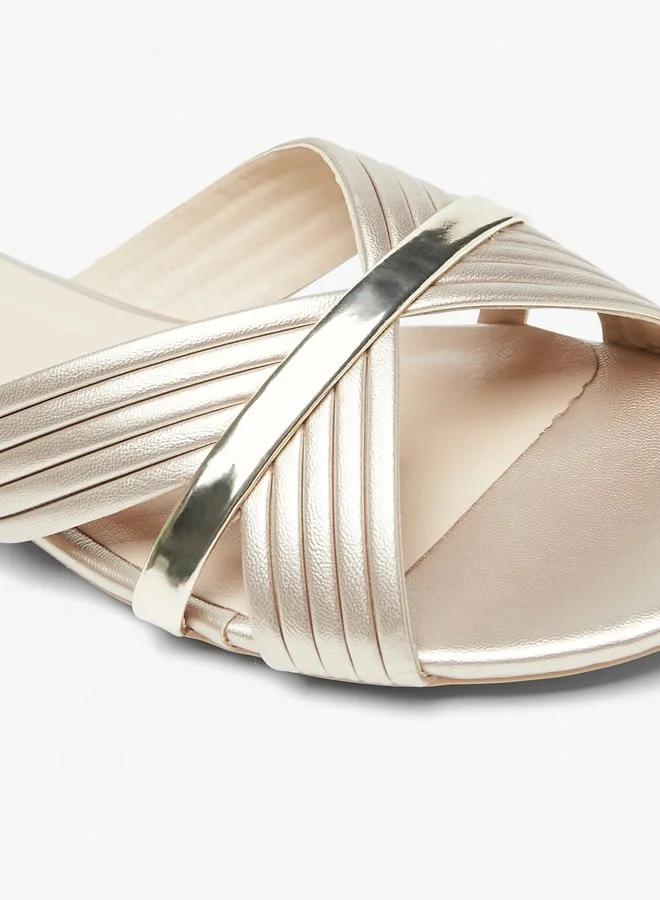 Flora Bella By Shoexpress Women's Textured Slip-On Flat Sandals
