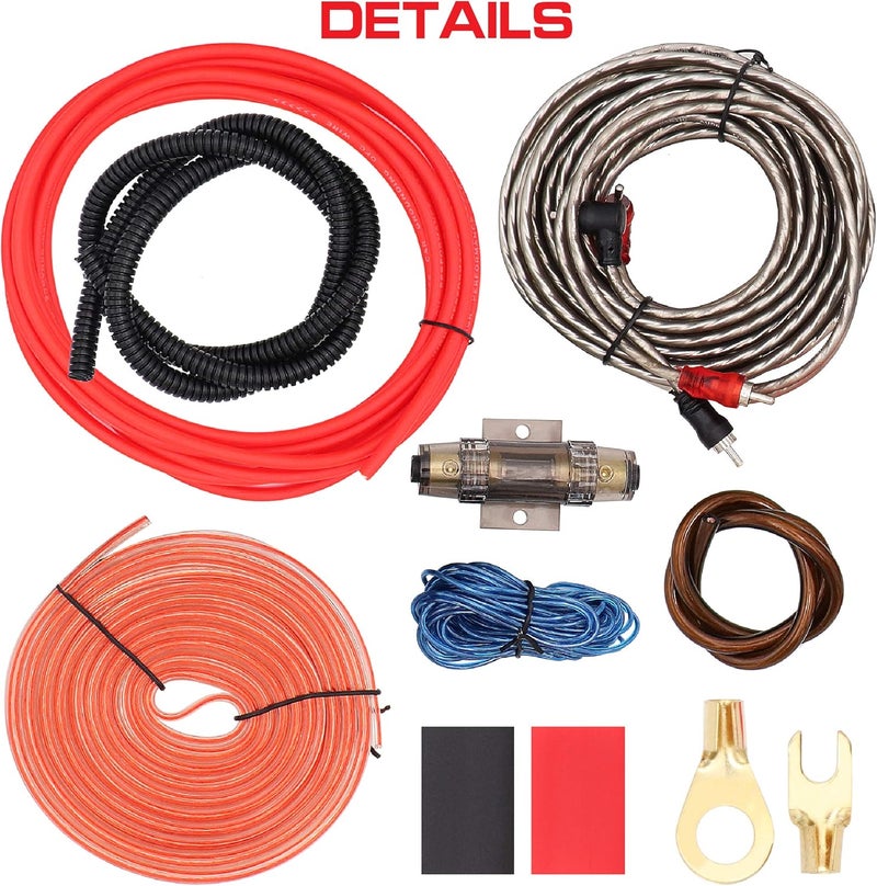 Jeemiter 8 Gauge Amp Installation Wiring Kit - 1500W Car Amplifier Wiring Kit Helps You Make Connections and Brings Power to Your Radio, Subwoofers Speakers - Image 2