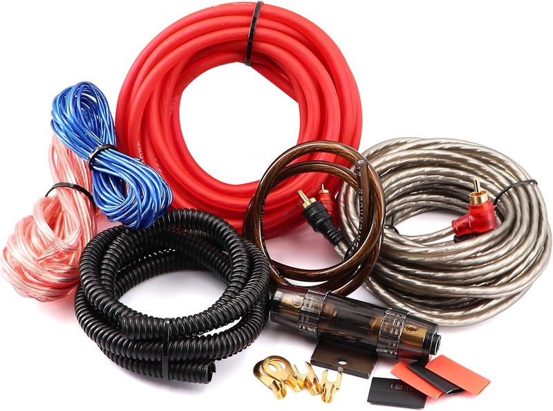 Jeemiter 8 Gauge Amp Installation Wiring Kit - 1500W Car Amplifier Wiring Kit Helps You Make Connections and Brings Power to Your Radio, Subwoofers Speakers - Image 1