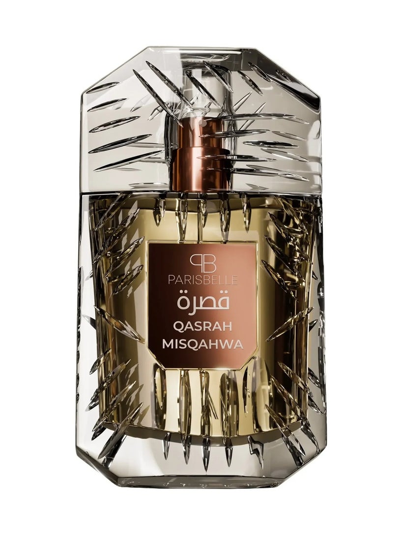 Parisbelle Qasrah MISQAHWA Eau de Parfum Unisex 100ml | Long Lasting Warm Spicy Oriental Fragrance | Honey Clove Tobacco Vanilla Oud Sandalwood Luxury Perfume for Men & Women - Image 2