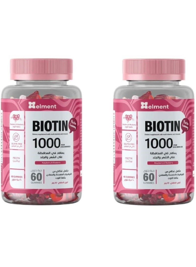 Element two pack Nutri-Biotin Grow Gummies for Hair and Nails Wildberry Flavor 60 Gummies - Image 1
