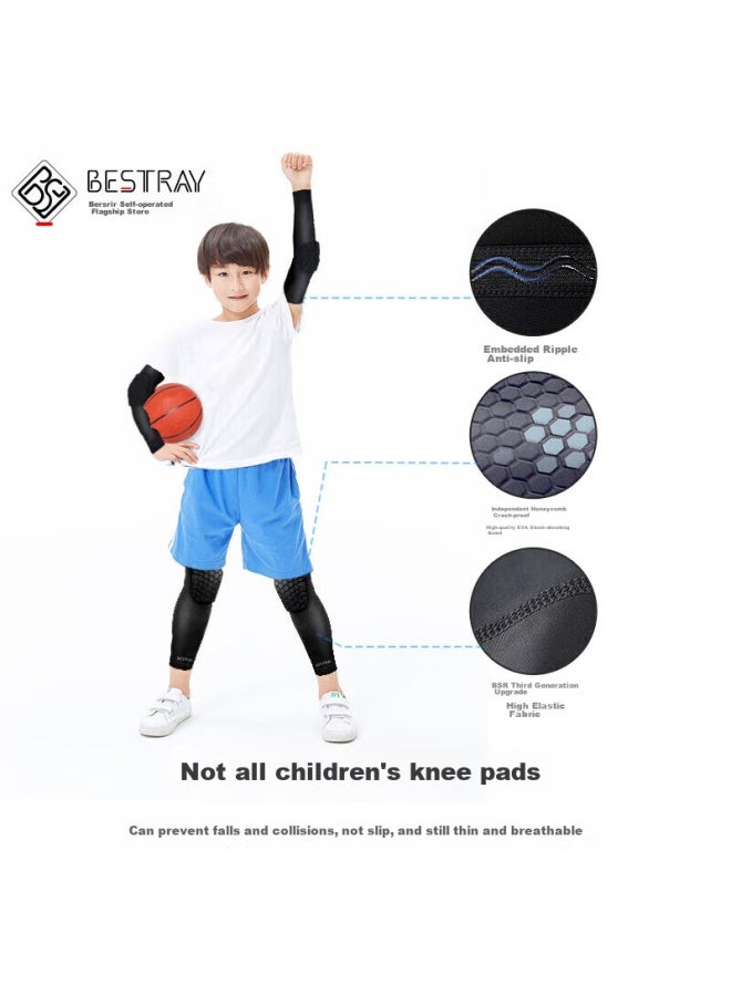 Bestray Baisirei Children's Knee Pads, Basketball Anti-fall Sports, Soccer Elbow Pads, Socks, Honeycomb Professional Impact Protection Protective Gear Set - Image 2