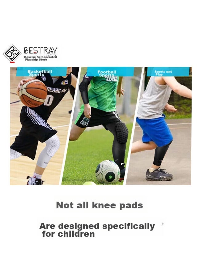 Bestray Baisirei Children's Knee Pads, Basketball Anti-fall Sports, Soccer Elbow Pads, Socks, Honeycomb Professional Impact Protection Protective Gear Set - Image 1