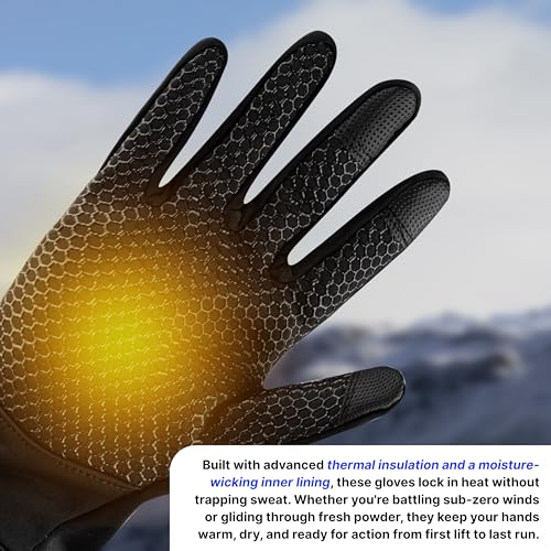 BADOWL Storm Safe Winter Gloves for Men & Women with Superior Grip | Thermal Insulation | Lightweight Build | Snow & Water Resistance | Cold Weather Riding Gloves - Image 4