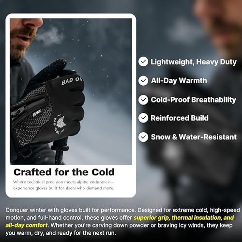 BADOWL Storm Safe Winter Gloves for Men & Women with Superior Grip | Thermal Insulation | Lightweight Build | Snow & Water Resistance | Cold Weather Riding Gloves - Image 3