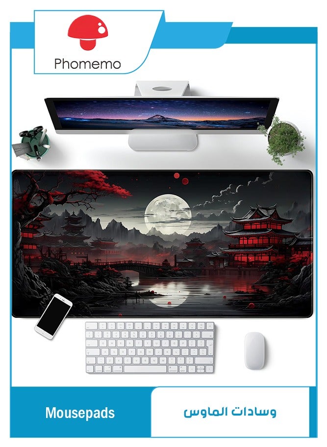 phomemo Large Desk Mouse Pad, Waterproof Gaming Mouse Pad, 800 x 400 mm, 31.5 x 15.7 in, Gaming Mouse Pad, Japanese Desk Mat , Non-Slip Desk Mat, Gaming Mouse Pad, Thick Rubber Desk Pad Mouse Pad, Suitable for Gaming, Office, and Home Use - Image 1
