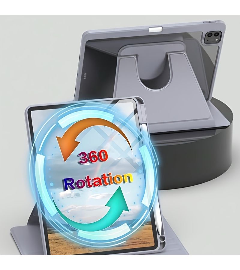 360 Degree Rotating Protective Case For iPad Air 11 2024 M2 Grey - Image 3