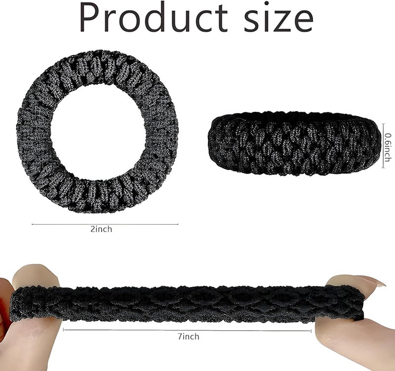 Generic Stylish Pack of 12 Thick Cotton Hair Scrunchies Seamless Hair BandsPonytail Holders for Women and Girls Rubber Band Combo Ponytail Holder Thick Hair Band For Women Pack Of 12 Muticolor MULTI 1  - Image 3