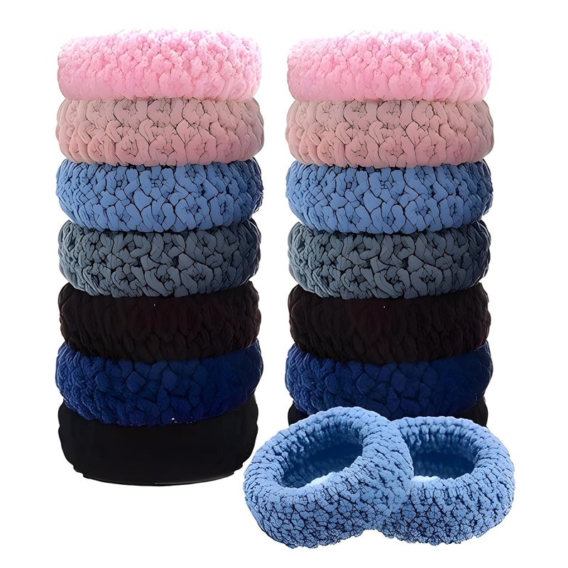 Generic Stylish Pack of 12 Thick Cotton Hair Scrunchies Seamless Hair BandsPonytail Holders for Women and Girls Rubber Band Combo Ponytail Holder Thick Hair Band For Women Pack Of 12 Muticolor MULTI 1  - Image 1