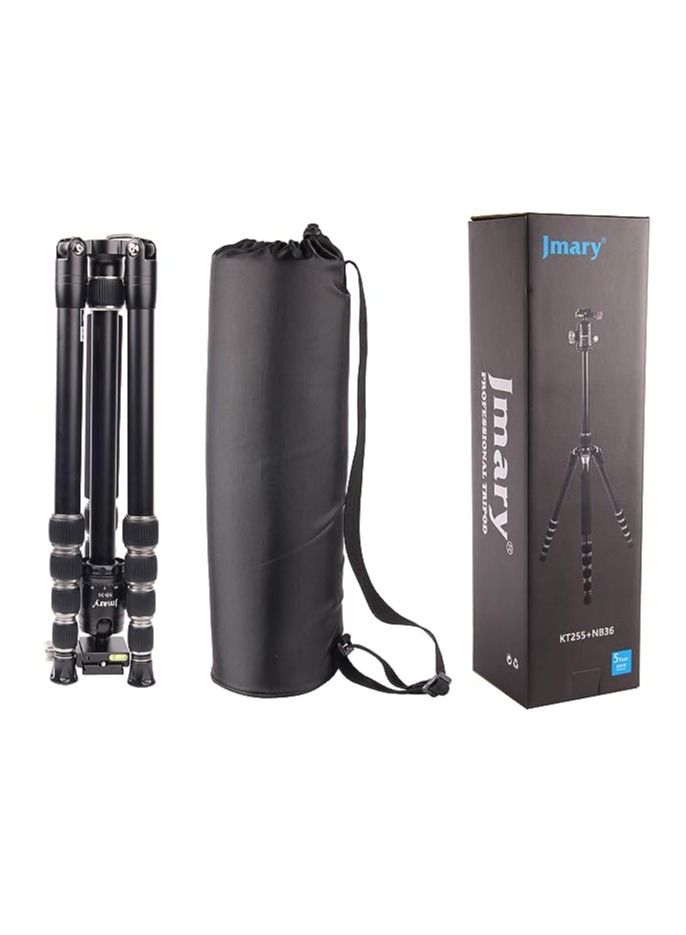 Jmary KT225+NB36-5 Feet Height Aluminium Alloy Professional Tripod And Monopod For All DSLR Cameras - Black - Image 3