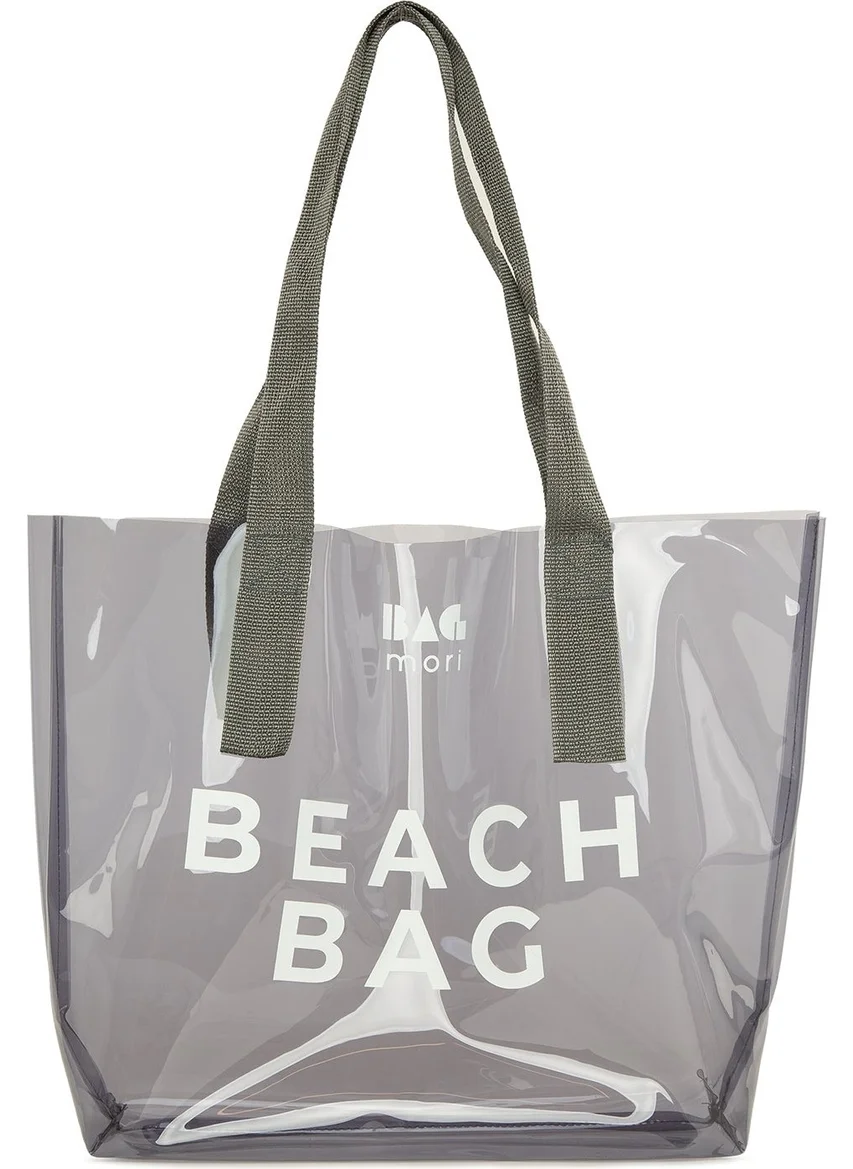 باجموري Gray Beach Bag Printed Transparent Beach Bag