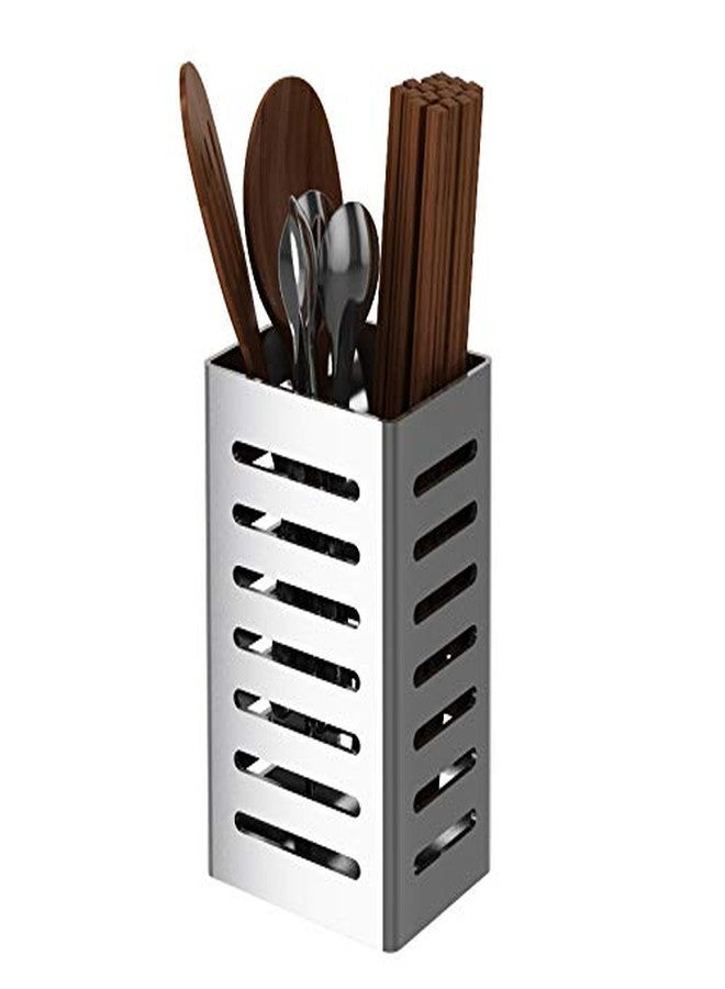 PUSDON Over Sink Dish Drying Rack Parts - Cutlery Silverware Utensil Holder, Silver - Image 1