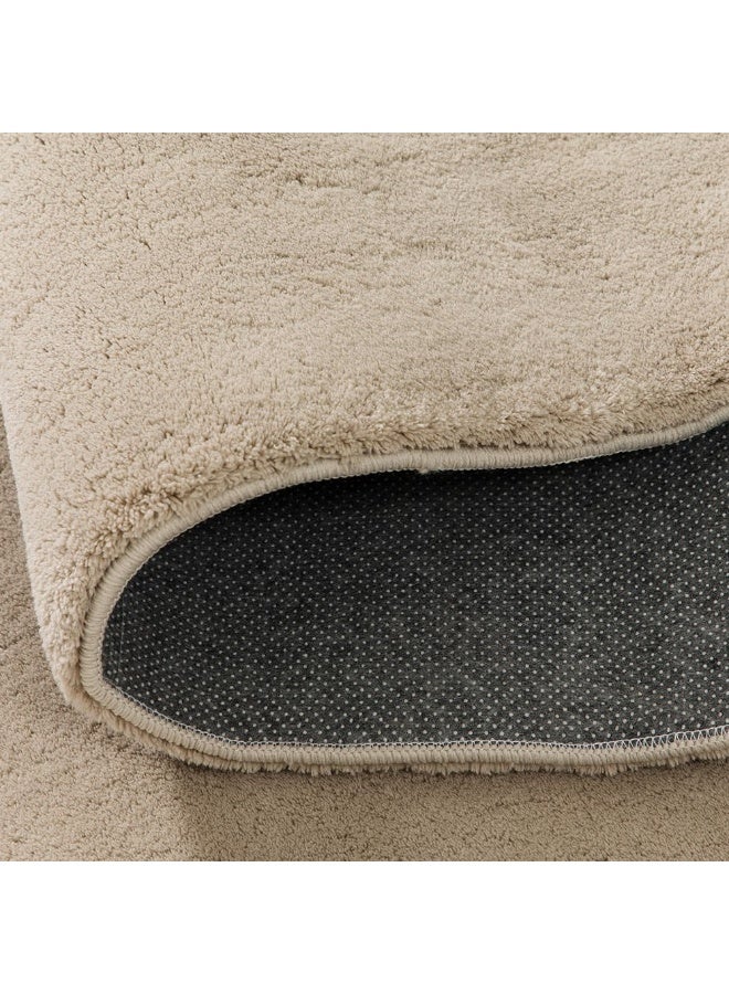 DANUBE HOME Nova Tufted Shaggy Solid Mat | Washable Solids Style | Polyester Door Mat | Floor Mat For Home 50X90cm-Camel - Image 3