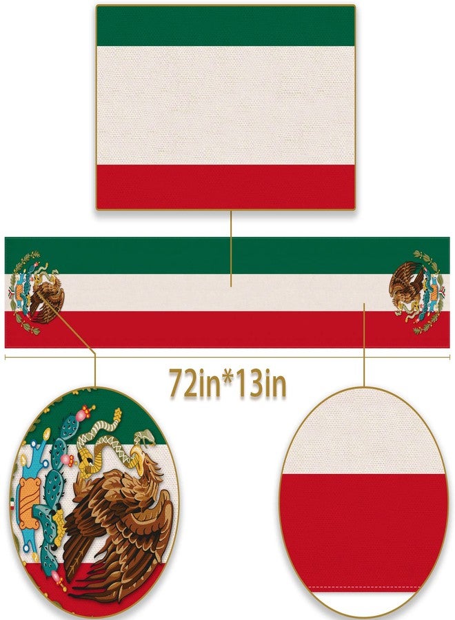 Pudodo مفرش طاولة "بودودو ديا دي لا إنديبندنسيا" (Pudodo Dia De La Independencia) - تحيا المكسيك - ديكور منزلي لحفلات عيد الاستقلال المكسيكي - المطبخ - غرفة الطعام (13 بوصة × 72 بوصة) - Image 2