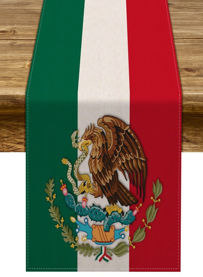 Pudodo مفرش طاولة "بودودو ديا دي لا إنديبندنسيا" (Pudodo Dia De La Independencia) - تحيا المكسيك - ديكور منزلي لحفلات عيد الاستقلال المكسيكي - المطبخ - غرفة الطعام (13 بوصة × 72 بوصة) - Image 1