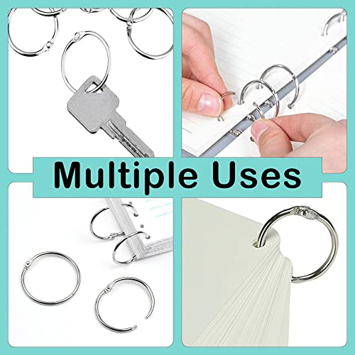EXTRIC Loose Leaf Binder Rings 1 1/4 Inch, Metal Book Rings for Index Cards 100 Pack, Heavy Duty Nickel Plated Great for Flashcards, Home, School and Office - Image 4