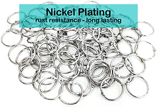 EXTRIC Loose Leaf Binder Rings 1 1/4 Inch, Metal Book Rings for Index Cards 100 Pack, Heavy Duty Nickel Plated Great for Flashcards, Home, School and Office - Image 3