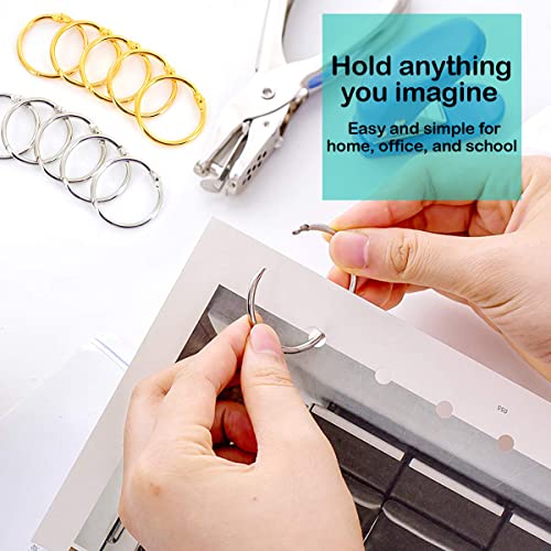 EXTRIC Loose Leaf Binder Rings 1 1/4 Inch, Metal Book Rings for Index Cards 100 Pack, Heavy Duty Nickel Plated Great for Flashcards, Home, School and Office - Image 5