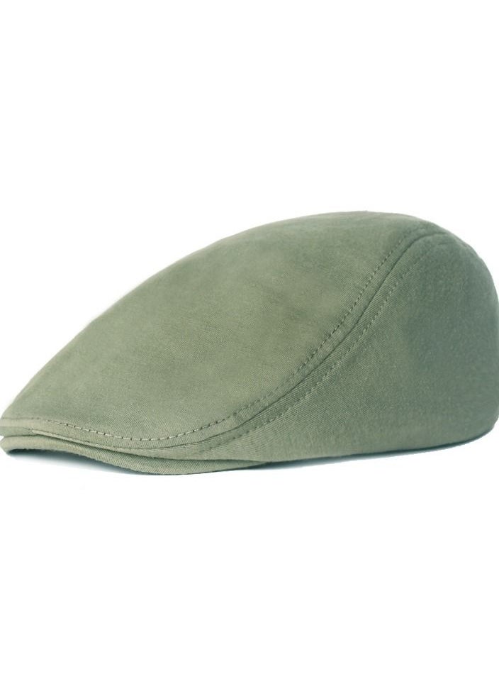 Loquat Men/Women Solid Simple Woolen Duck Tongue Hat Light Green 