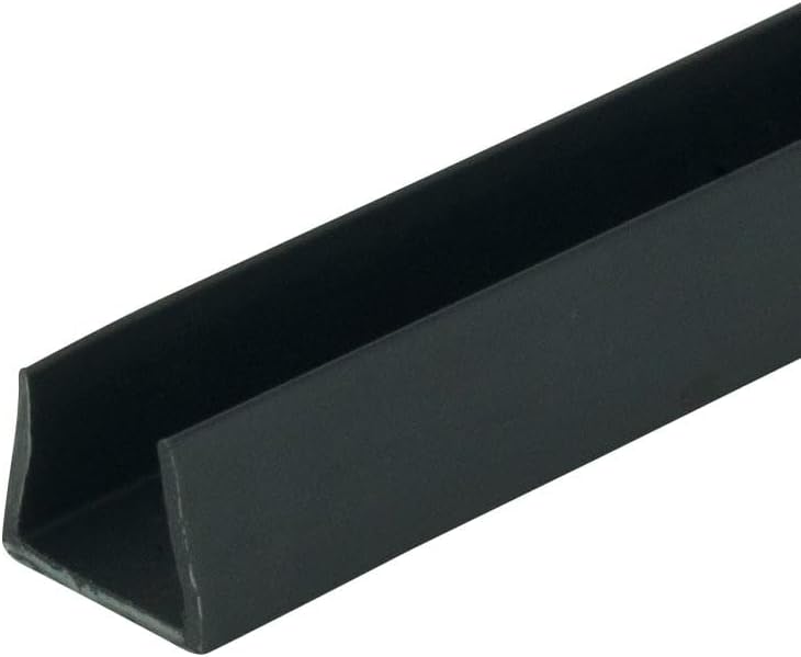 Outwater Plastics Black 12 Styrene Plastic UChannelCChannel 48 Inch Lengths Pack of 3 - Image 1