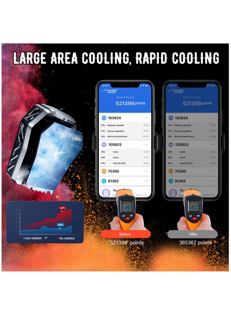 SOLARAE Phone Cooler Semiconductor Heatsink for 4-7.5" Android/iPhone Phone Fast Cooling with Cooling Fan and game fingertips for Phone Cooling - Image 3