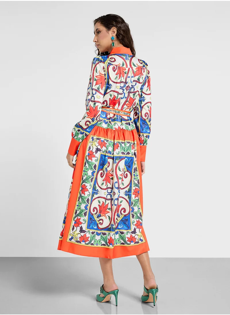 Khizana Abstract Print Dress