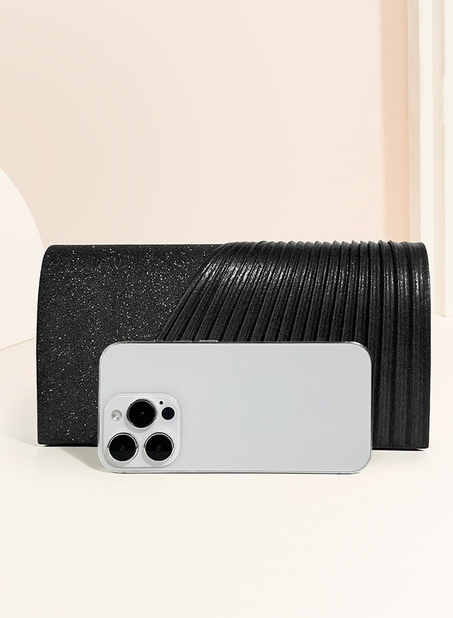 DUNISO Women Shiny Glitter Evening Clutch Crossbody Bag Envelope Handbag Chain Purse for Wedding Formal Cocktail Party - Image 3