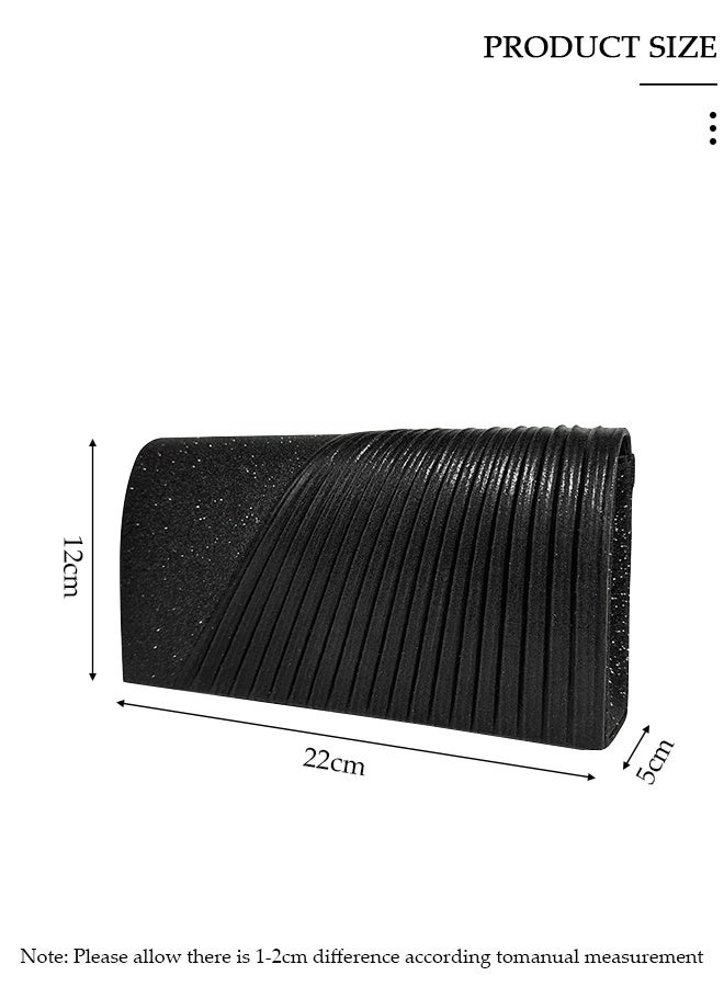 DUNISO Women Shiny Glitter Evening Clutch Crossbody Bag Envelope Handbag Chain Purse for Wedding Formal Cocktail Party - Image 2