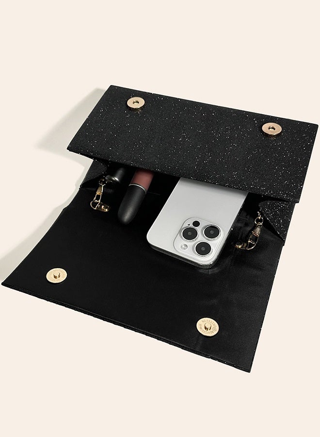 DUNISO Women Shiny Glitter Evening Clutch Crossbody Bag Envelope Handbag Chain Purse for Wedding Formal Cocktail Party - Image 5