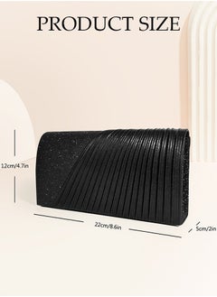 DUNISO Women Shiny Glitter Evening Clutch Crossbody Bag Envelope Handbag Chain Purse for Wedding Formal Cocktail Party  - Image 2