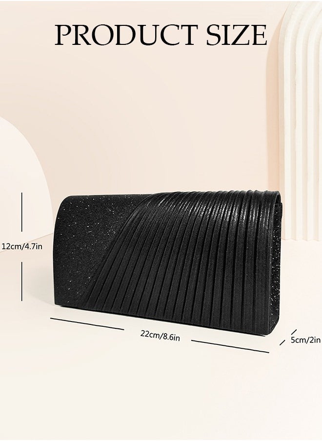DUNISO - Women Shiny Glitter Evening Clutch Crossbody Bag Envelope Handbag Chain Purse for Wedding Formal Cocktail Party - Image 1