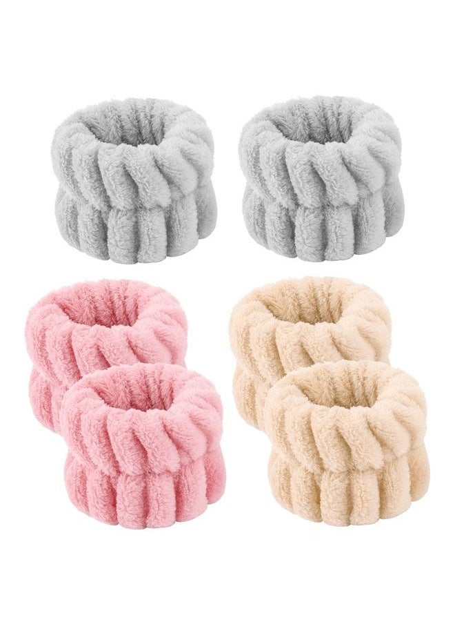 Sibba - 3 PCS Spa Headband Face Washing Wrist Bands Sweat Wristbands Towel Facial Makeup Wash Wristband Set Hair Scrunchie Wraps Fuzzy Puffy Cloths Washband Skincare Facewash Beauty Sweatbands Women - Image 1