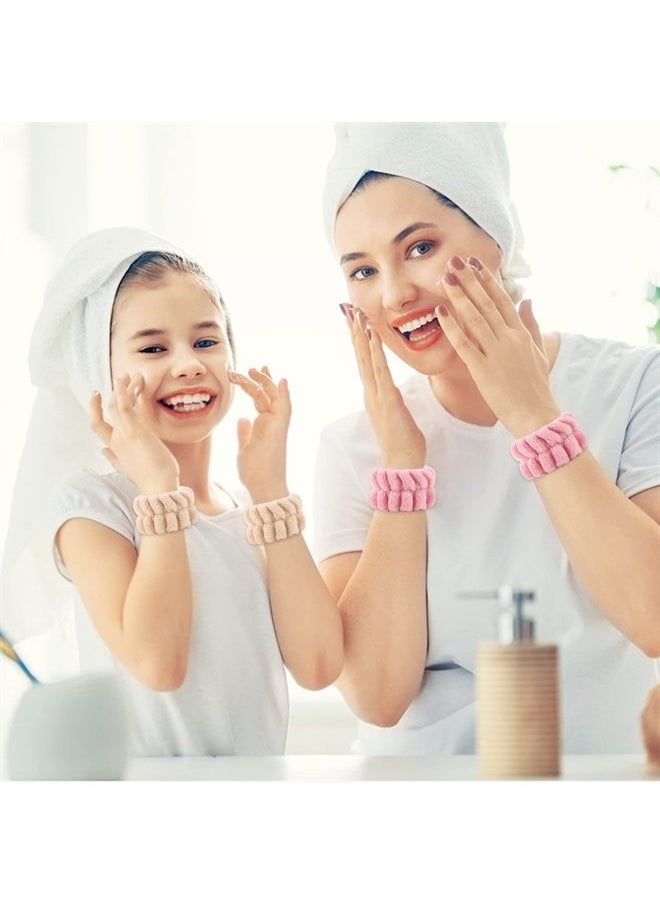 Sibba - 3 PCS Spa Headband Face Washing Wrist Bands Sweat Wristbands Towel Facial Makeup Wash Wristband Set Hair Scrunchie Wraps Fuzzy Puffy Cloths Washband Skincare Facewash Beauty Sweatbands Women - Image 1