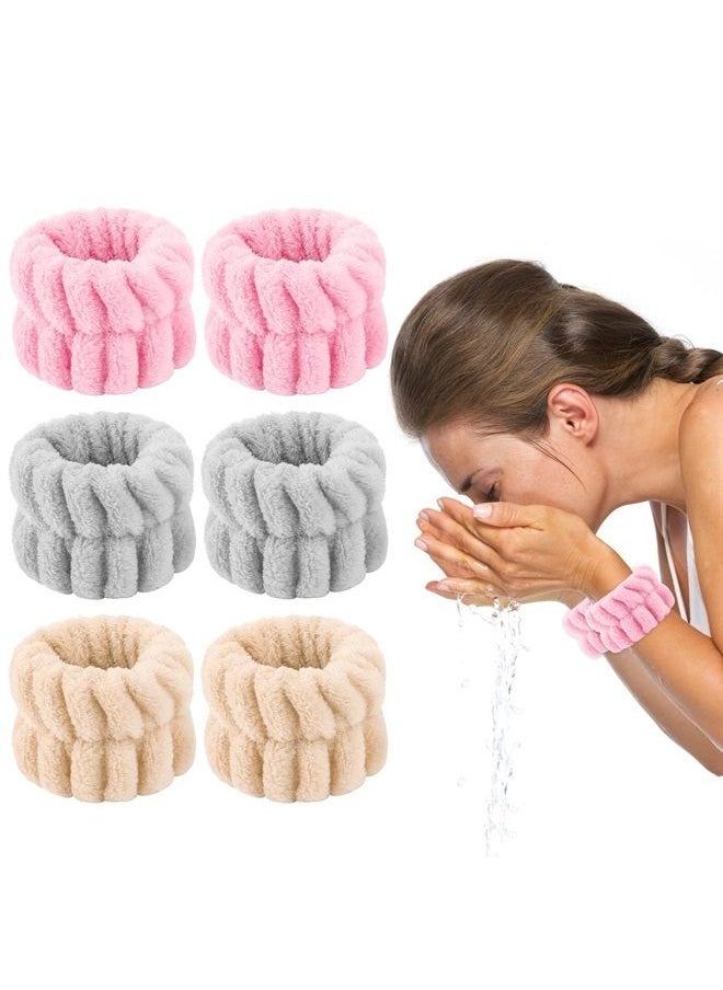 Sibba - 3 PCS Spa Headband Face Washing Wrist Bands Sweat Wristbands Towel Facial Makeup Wash Wristband Set Hair Scrunchie Wraps Fuzzy Puffy Cloths Washband Skincare Facewash Beauty Sweatbands Women - Image 1