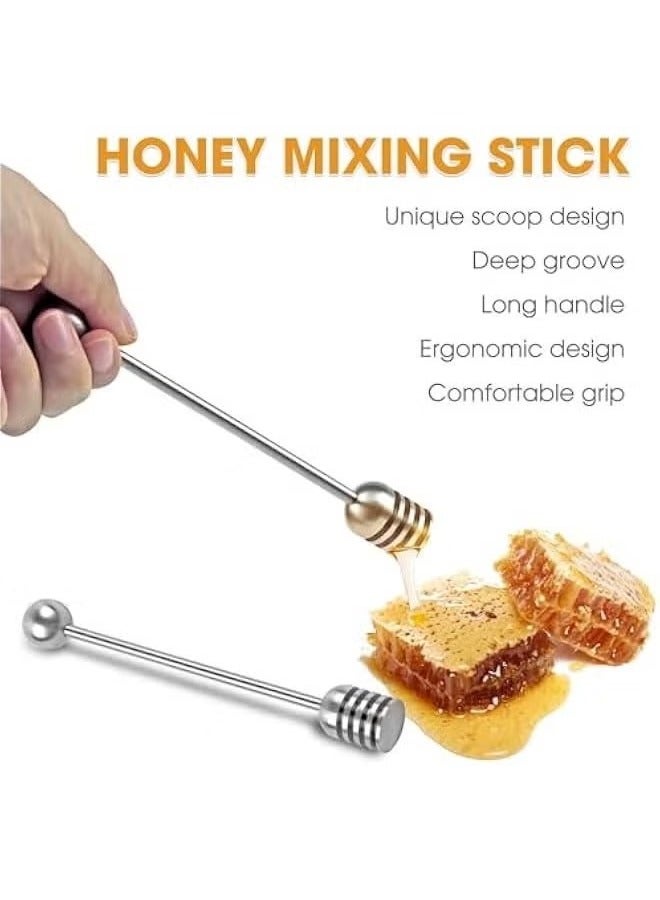 Hy Dipper Sticks, Solid Stainless Steel Hy and Syrup Dipper Stick Long Handle Hy Spoon Stirrer Mixing Tool for Hy Pot Jar Containers hy jar - Image 4