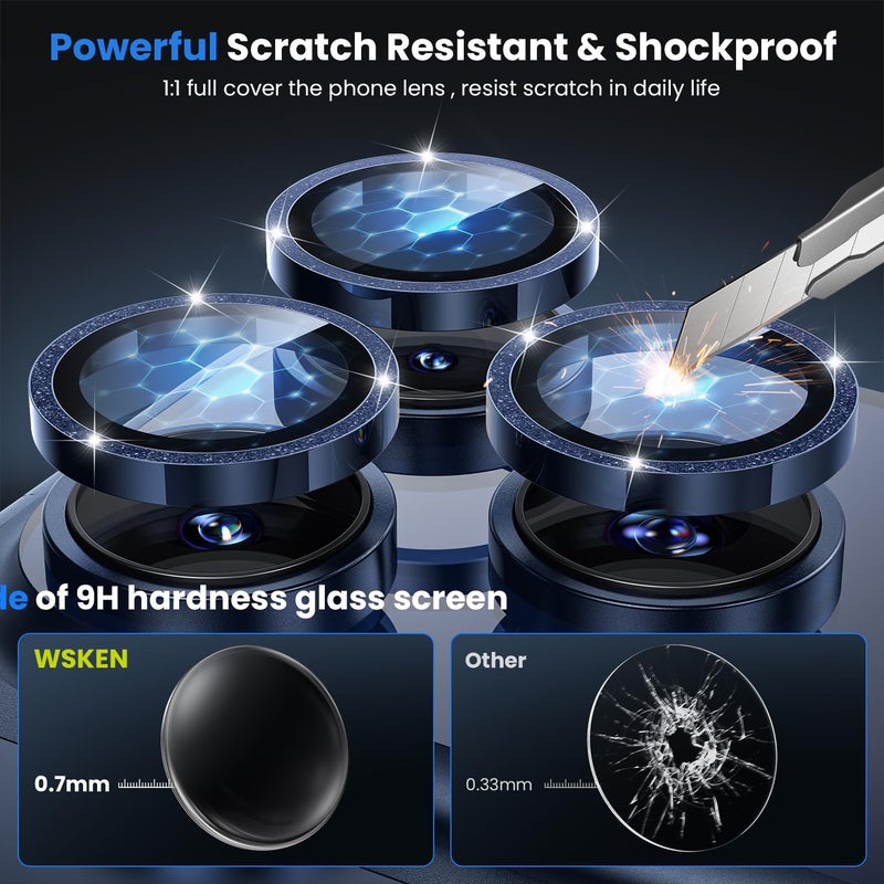 WSKEN for iPhone 17 Pro/iPhone 17 Pro Max Camera Lens Protector - [Original Shooting Mode] Shatterproof Metal HD Tempered Glass Camera Screen Protector Cover Film for iPhone Accessories - Image 3