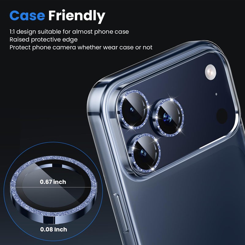 WSKEN for iPhone 17 Pro/iPhone 17 Pro Max Camera Lens Protector - [Original Shooting Mode] Shatterproof Metal HD Tempered Glass Camera Screen Protector Cover Film for iPhone Accessories - Image 4