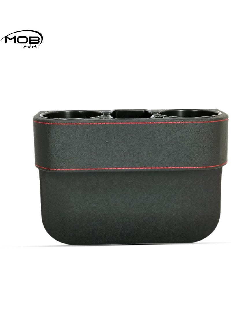 موب حامل مشروبات السيارة المقعد الأمامي إسفين حشو بو الجلود حامل الكأس للشرب القلم المحمول مقعد السيارة وحدة التحكم المنظم 1 قطعة MOB-200 - Image 1