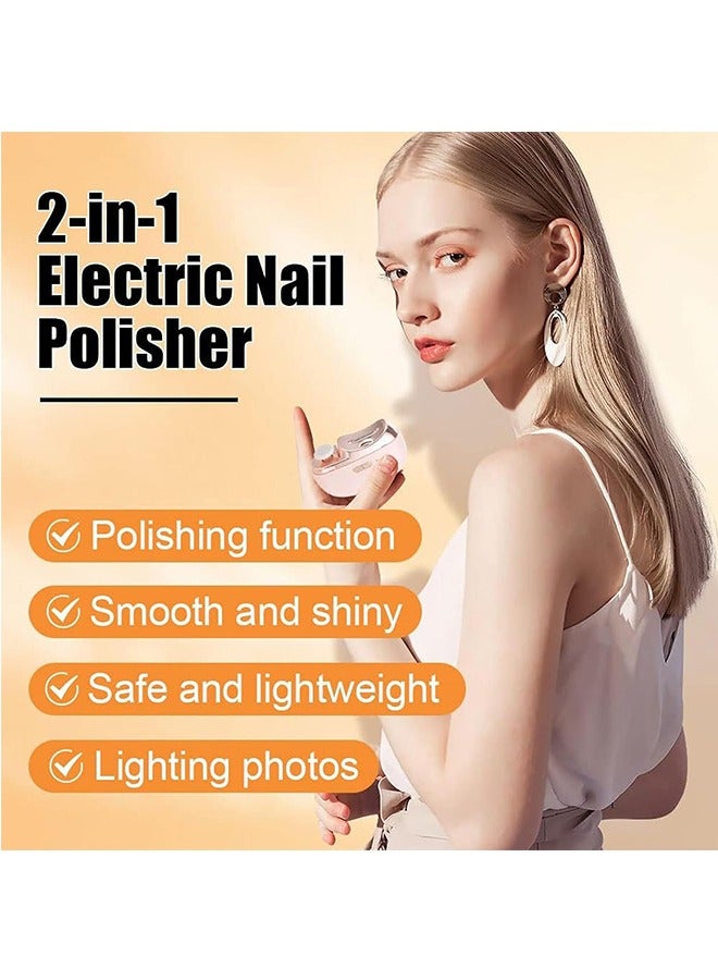 JCB CHIC Electric Nail Clipper, Nail Trimmer Nail Polisher 2 in-1, Automatic Nail Clipper 2 Speed Fingernail Clippers Nail File with Light, Women Manicure Set Nail Clippers for Baby Kids Seniors Weak Hands - Image 4
