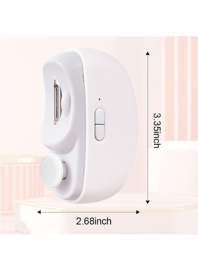 JCB CHIC Electric Nail Clipper, Nail Trimmer Nail Polisher 2 in-1, Automatic Nail Clipper 2 Speed Fingernail Clippers Nail File with Light, Women Manicure Set Nail Clippers for Baby Kids Seniors Weak Hands - Image 3