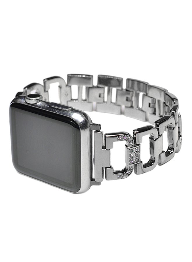 ISank Bling Replacement Sport Wristband For Apple Watch Series 3/2/1 Black/Clear - Image 4